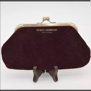 Authentic DOLCE & GABBANA BURGUNDY VELVET CLUTCH